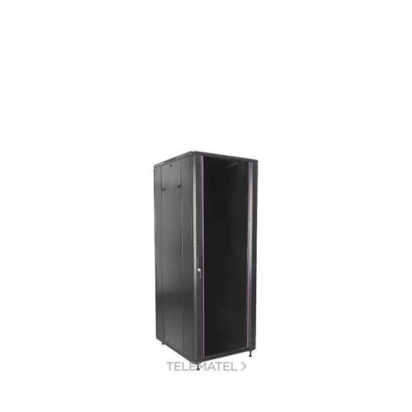 ARMARIO RACK 32U MONTADO 600x800mm 800kgs PUERTA CRISTAL CON 4 PUERTOS + RUEDAS