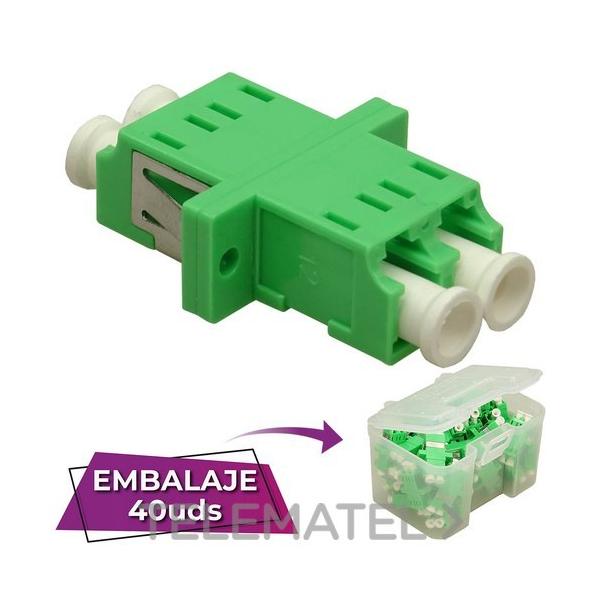 ADAPTADOR LC-LC APC SM, DX, CON FIJACIONES, TAPN TRASLCIDO, VERDE (EN CAJA)