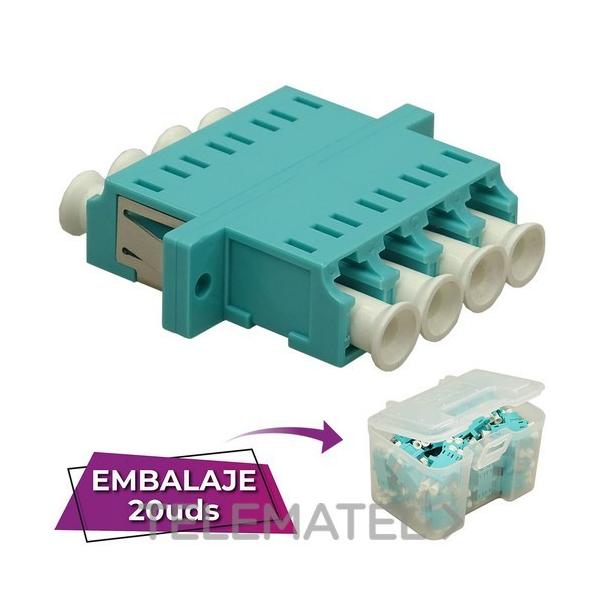 ADAPTADOR LC-LC PC MM OM3 CX 2 PESTAÑAS ASAS AQUA (EN CAJA)