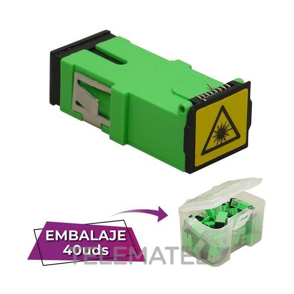 ADAPTADOR SC-SC APC SM SX, SIN FIJACIONES, TAPA ANTIPOLVO, VERDE (EN CAJA)