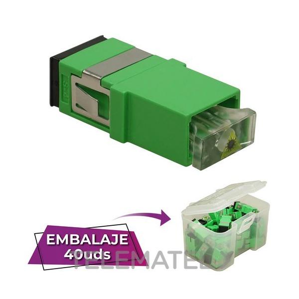 ADAPTADOR SC-SC APC SM, SX, SIN FIJACIONES, TAPN TRASLCIDO, VERDE (EN CAJA)