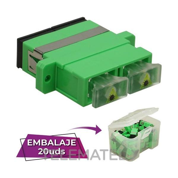 ADAPTADOR SC-SC APC SM, DX, CON FIJACIONES, TAPN TRASLCIDO, VERDE (EN CAJA)