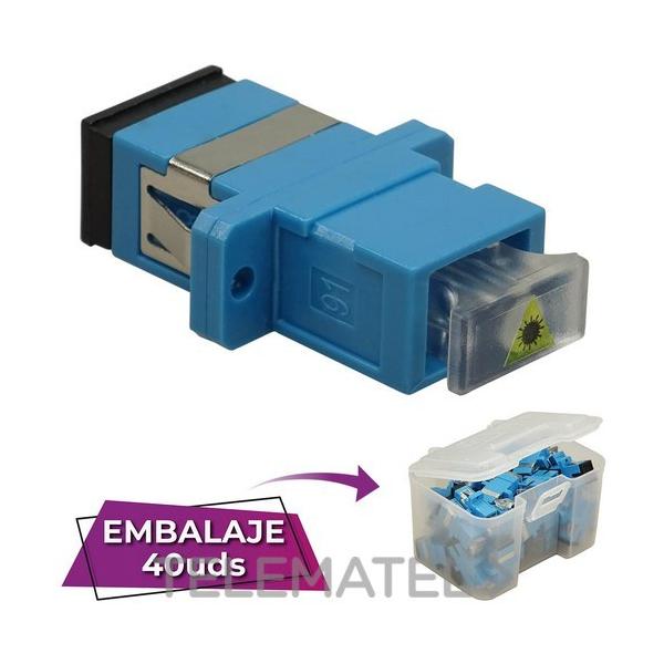 ADAPTADOR SC-SC PC SM, SX, CON FIJACIONES, TAPN TRASLCIDO, AZUL (EN CAJA)