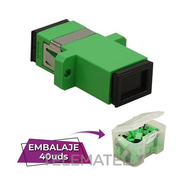 ADAPTADOR SC-SC APC SM SX, CON FIJACIONES, TAPN NEGRO, VERDE (EN CAJA)