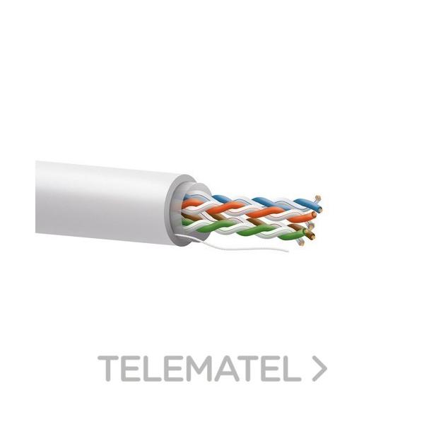 CABLE Cat5E U/UTP BC 24AWG 100Mhz PE + EXTERIOR BLANCO CARRETE (EN CAJA)