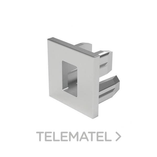 TAPA FINAL PVC CON TALADRO PLATA MATE PARA ST26