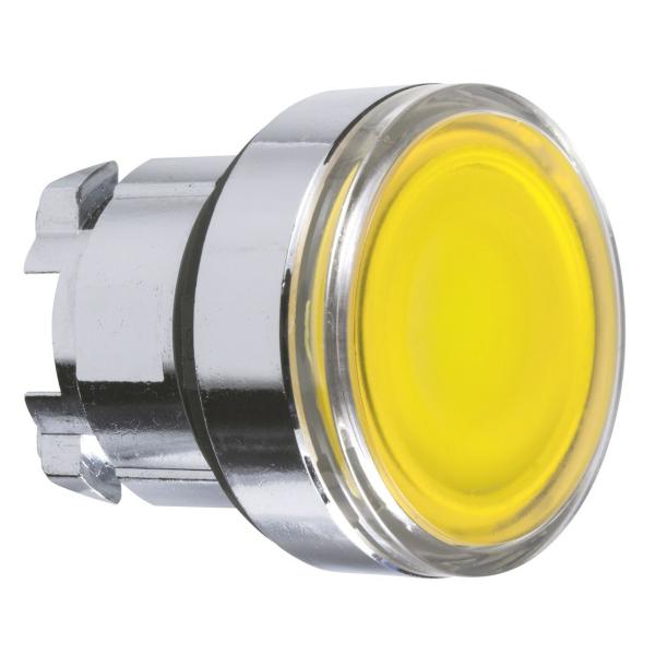 CABEZA PULSADOR LUMINOSO AMARILLO LED CON LENTE SIMPLE