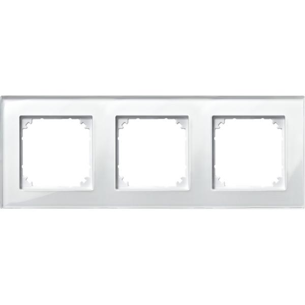 MARCO 3 ELEMENTOS SYSTEM M-PLAN CRISTAL BLANCO
