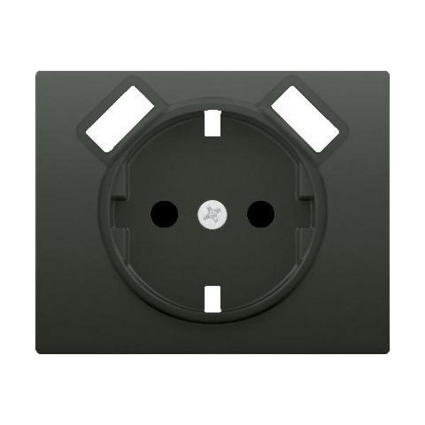 TAPA BASE ENCHUFE SEGURIDAD 2 USB SERIE IRIS NEGRO ANTRACITA