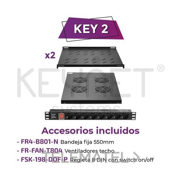 KIT PARA FR4 F800 2 BANDEJAS+PANEL TECHO 4 VENTILADORES+ 1 REGLETA 8DIN ON/OFF