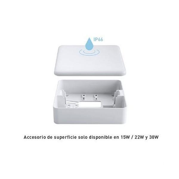 DOWNLIGHT CUADRADO EMP.POSEIDON 30W 4200K 2310lm 120° 100-250V IP66 Al/POLIC.BL