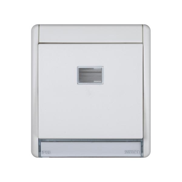 Conmutador monobloc IP55 10AX 250V~ con sistema de embornamiento rápido blanco Simon Aqua