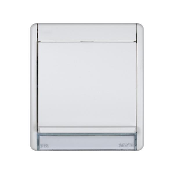 Base de enchufe schuko monobloc 10-16A 250V~ con t.t. lateral con emb. a tornillo para superficie blanco Simon Aqua