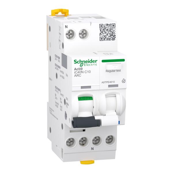Interruptor automático con arco eléctrico, Acti9 iC40N ARC, 1PN, 10A, C, 10kA