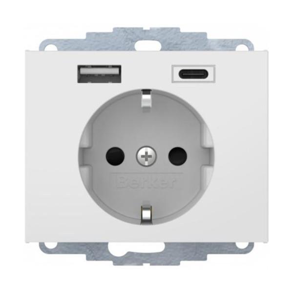 TOMA SCHUKO USB A+C 16A 250V AC PROT.INFANTIL CX.POR TORN.SERIES BERKER K.X BPL.