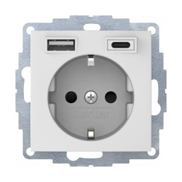 T.SCHUKO USB A+C 16A 250V AC PROT.INFANTIL CX.POR TORN.SERIES BERKER S.X/B.X BPL