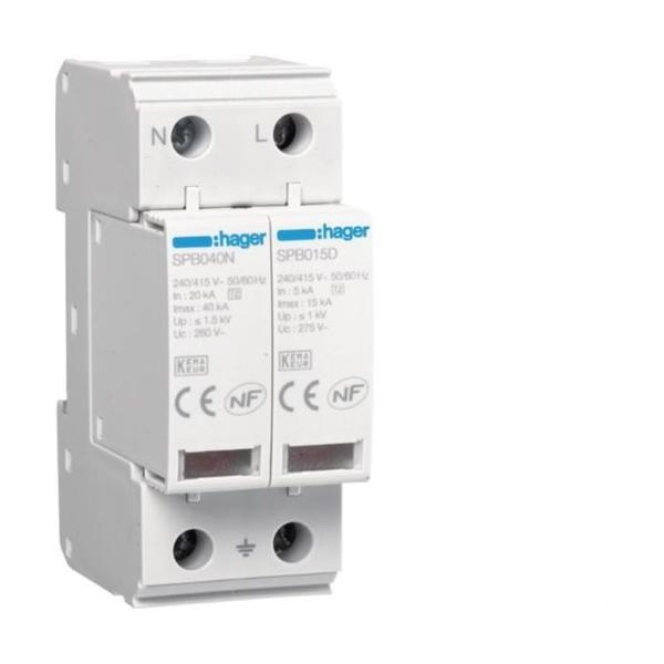 DPS 2P TIPO 2 TNS/TT UC 275V IN 5kA IMAX 15kA