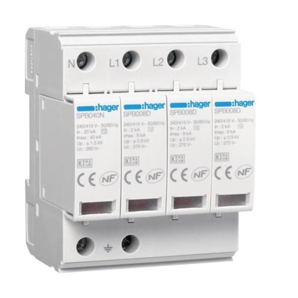 DPS 4P TIPO 2 TNS/TT UC 275V IN 2 KA IMAX 8 KA UP 1kV