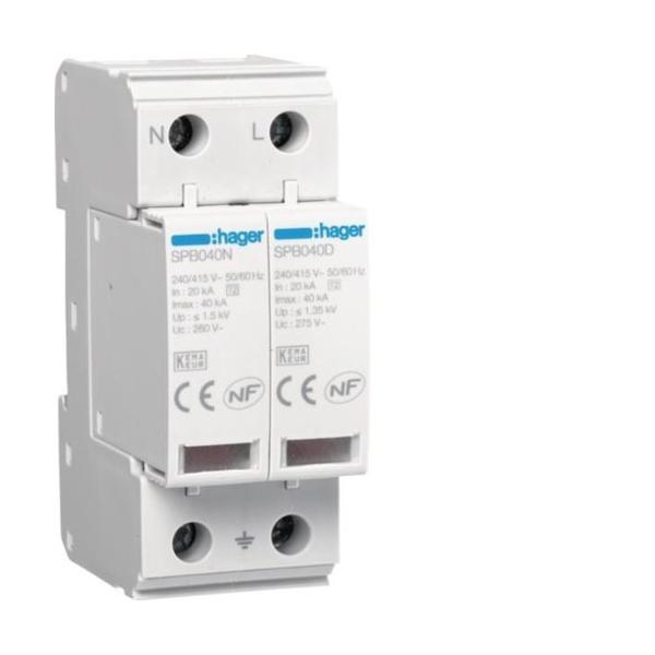 DPS 2P TIPO 2 TNS/TT UC 275V IN 20kA IMAX 40kA