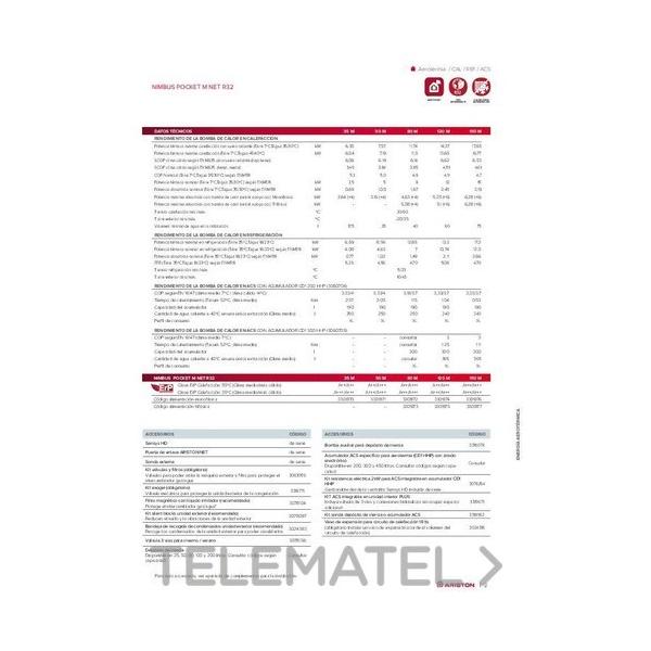 BC.CALEF.NIMBUS POCKET 80 M NET R32 11,7kW CX.ELECT.MONO -20+35/+10+43 EE