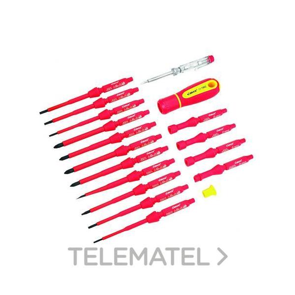 JUEGOS DE DESTORNILLADORES VDE CON VARILLAS INTERCAMBIABLES 18 PIEZAS