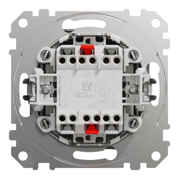 Sedna Conmutador Doble  10AX Aluminio
