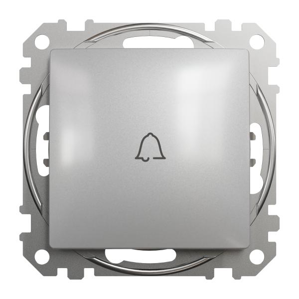 Sedna Pulsador  10A  Simbolo Timbre Aluminio