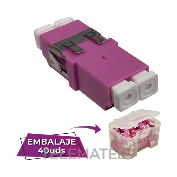 ADAPTADOR LC-LC PC MM OM4 DX 3 PESTAAS SIN ASAS VIOLETA (EN CAJA)