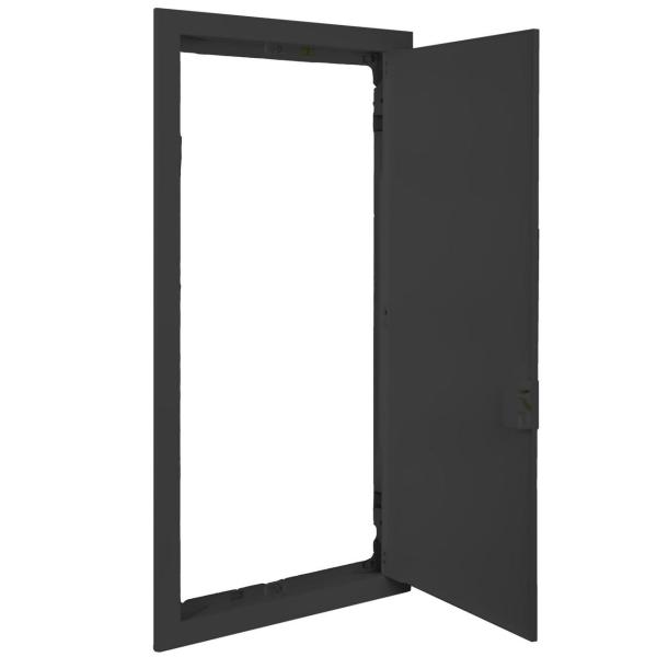 CONJUNTO MARCO Y PUERTA METÁLICOS PARA HUECO DE OBRA 304x595mm GRAFITO