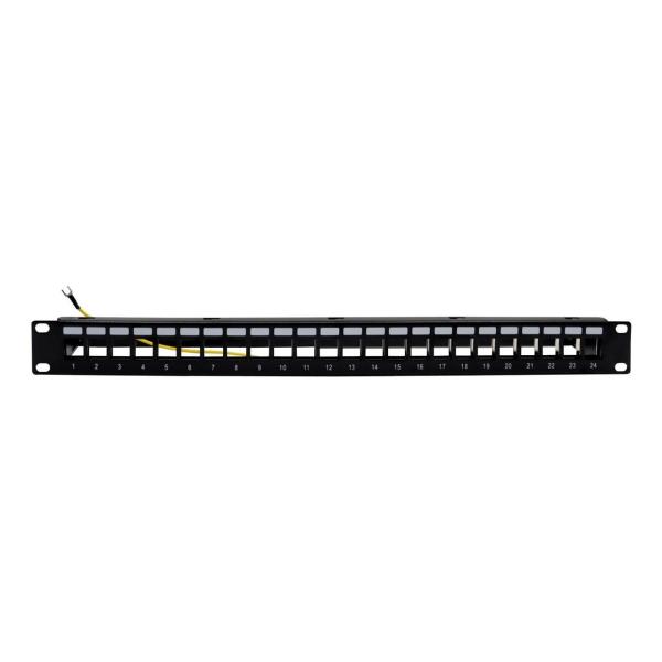 PANEL RACK 19" 1U-24xRJ45 + SOPORTE CABLES