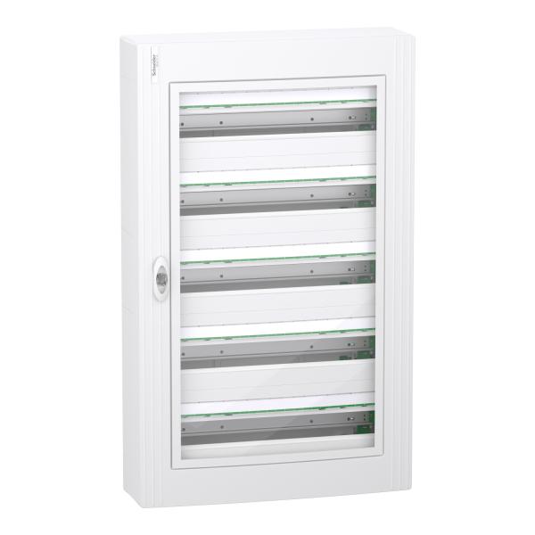 Envolvente modular, PrismaSeT XS, 24 Módulos 5 Filas, Superficie, Puerta Transparente
