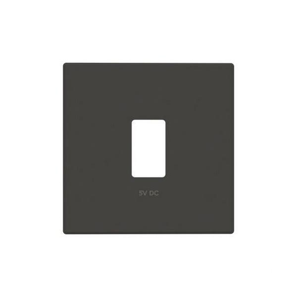TAPA CARGADOR USB SIMPLE SERIE DE LUJO NEGRO ESSENCE