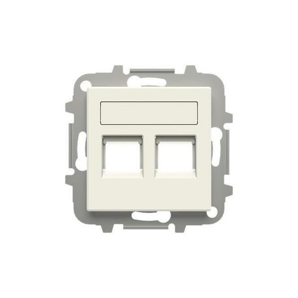 TAPA 2 CONECTORES SERIE DE LUJO CON PERSIANA BLANCO ESSENCE