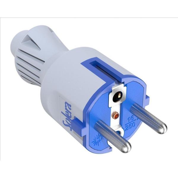 CLAVIJA 2P+T 16A 250V ELASTÓMERO BLANCO