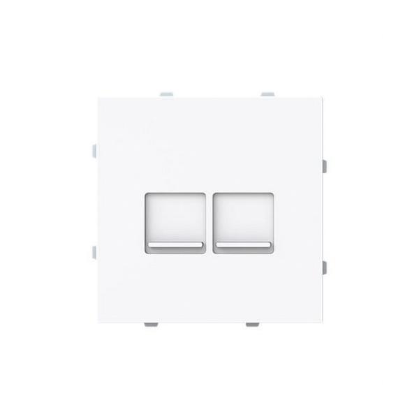 TAPA TOMA INFORMÁTICA PLANA CON PERSIANA 2 CONECTORES SERIE ALBA BLANCO BRILLO