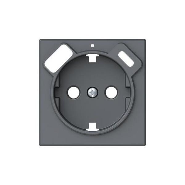 TAPA BASE ENCHUFE SCHUKO CON CARGADOR USB SERIE ALBA GRIS MATE