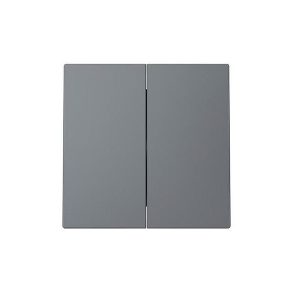 TECLA DOBLE INTERRUPTOR / CONMUTADOR SERIE ALBA GRIS MATE