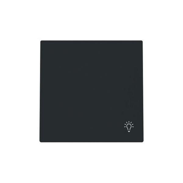 TECLA PULSADOR CON SÍMBOLO LUZ SERIE ALBA NEGRO MATE