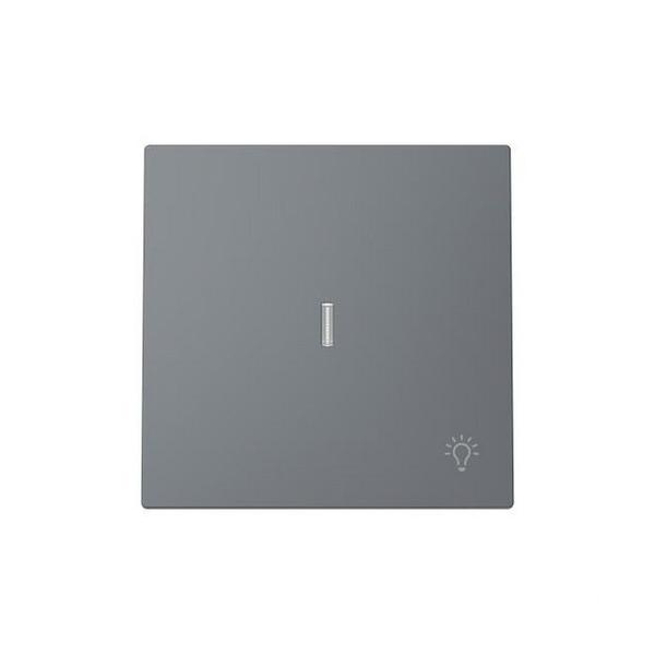 TECLA PULSADOR CON SÍMBOLO LUZ Y VISOR SERIE ALBA GRIS MATE