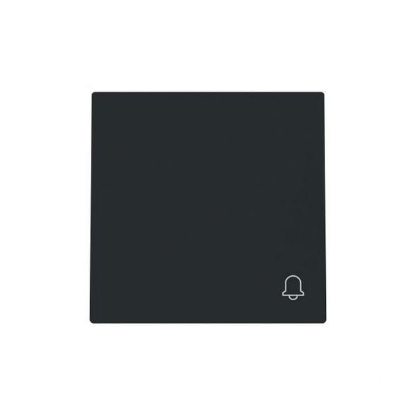 TECLA PULSADOR CON SÍMBOLO TIMBRE SERIE ALBA NEGRO MATE