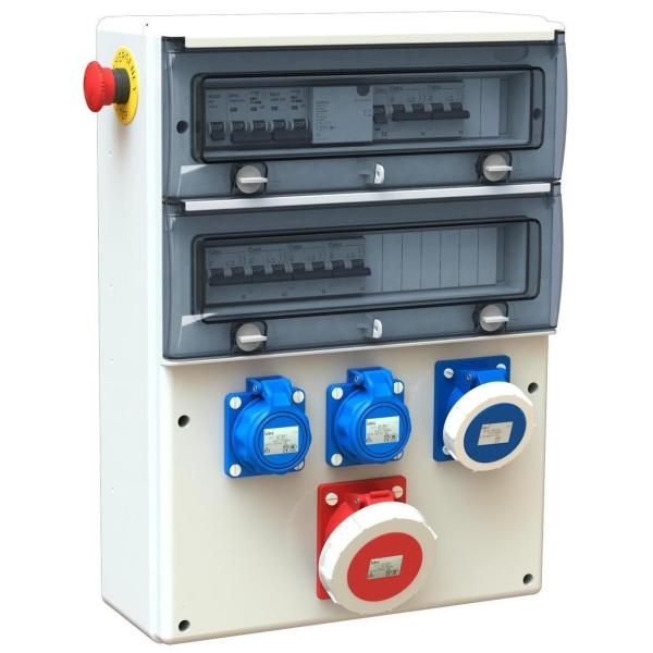 CUADRO INDUSTRIAL DE 2 BASES SCHUKO 2P+T 250V IP67