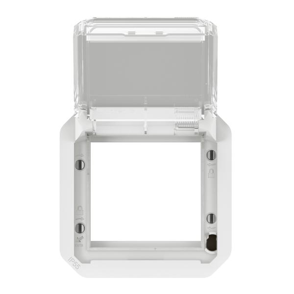 Adaptador Plexo modular para función Mosaic - Tapa transparente - Blanco