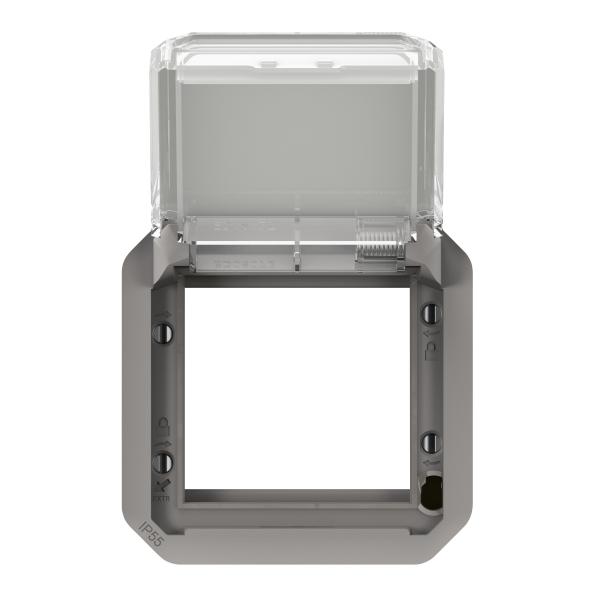 Adaptador Plexo modular para función Mosaic - Tapa transparente - Gris