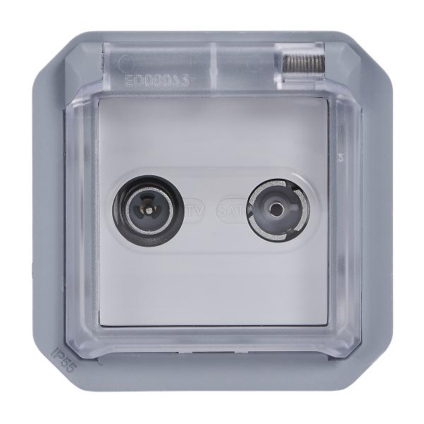 Base TV/R-SAT única Plexo modular - Gris
