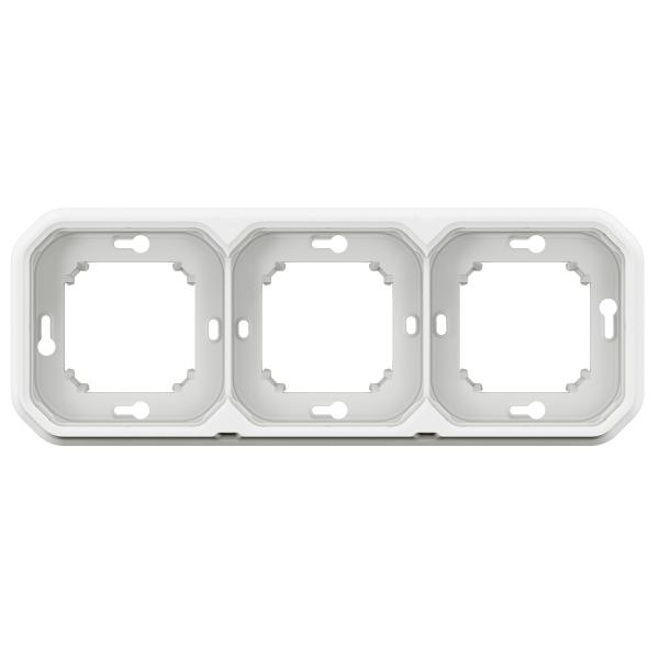 Marco de empotrar Plexo modular - 3 elementos - Blanco