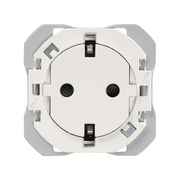 Base de enchufe schuko clean 16A 250 V~ con sistema de embornamiento a tornillo blanco mate Simon 270