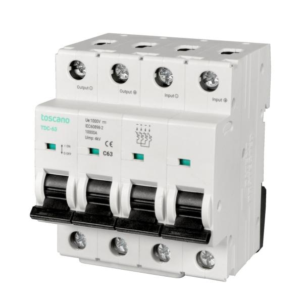 INTERRUPTOR MAGNETOTÉRMICO PARA DC 1000V 4P 20A CURVA C