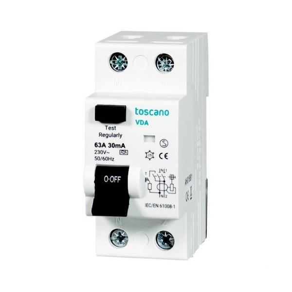 INTERRUPTOR DIFERENCIAL VDA 2P 10kA 25A 30mA TIPO A