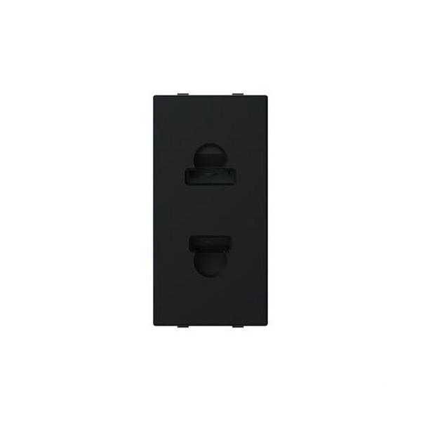 BASE DE ENCHUFE EUROAMERICANA 1 MÓDULO NEGRO