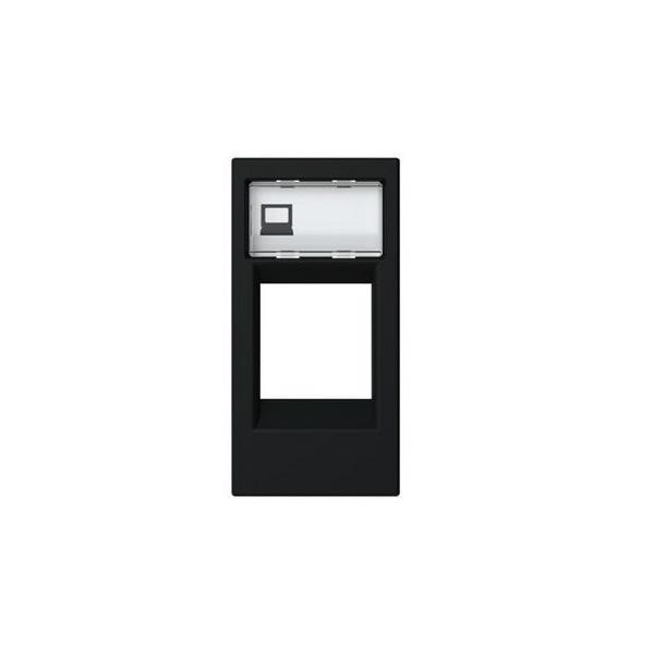 TAPA PARA CAJA DE CONEXIÓN DE DATOS 1 MÓDULO NEGRO